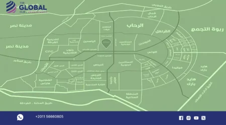 موقع مول ارتيا التجمع الخامس بالقرب من الطرق والمحاور الرئيسية في القاهرة الجديدة