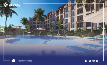 A luxurious swimming pool in the village of Blue Blue Ain Sokhna.