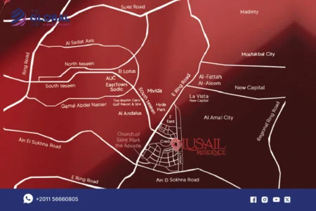 Location of Compound Lusail Residence New Cairo